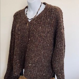 Women's chocolate brown cropped sweater